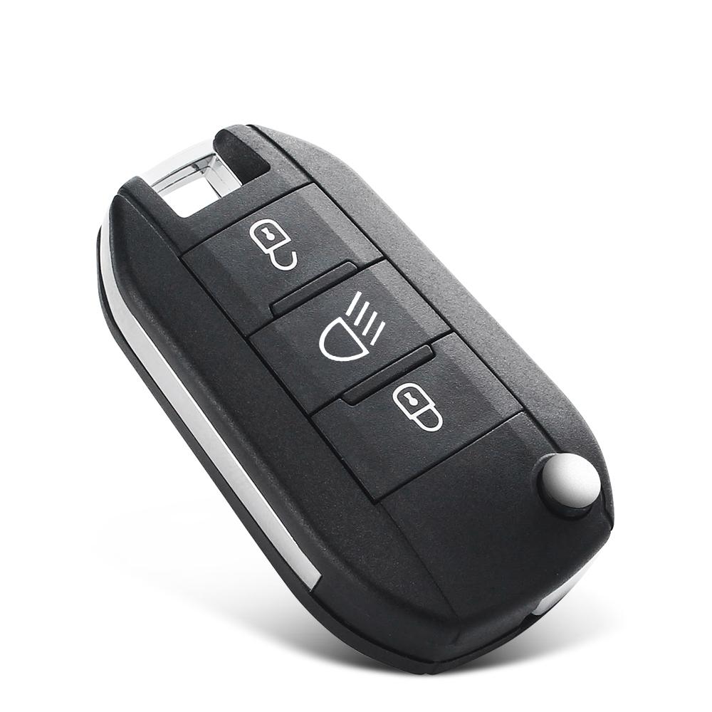 KEYYOU Car Key For Peugeot 208 2008 301 308 508 5008 RCZ For Citroen C-Elysee C4-Cactus Headlight Middle Remote Key Shell Case
