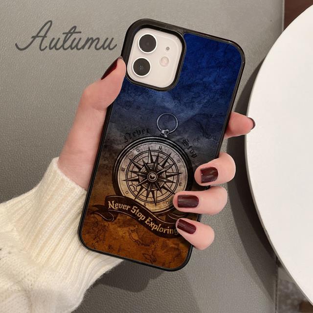 Чехол для телефона Compass Wanderlust с винтажной картой для iPhone 11 12 13 14 Pro Max mini XR XS SE 2020 7 8 Plus Galaxy S21 S22 Cover shell