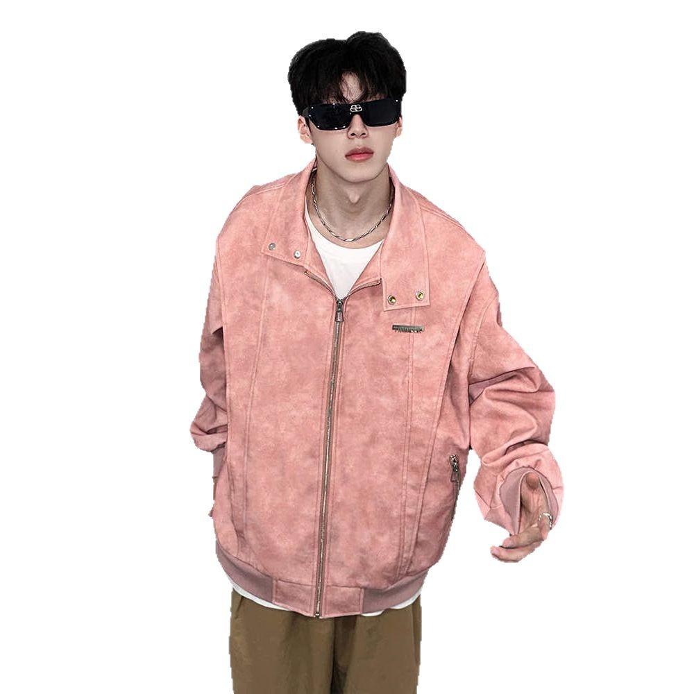 Винтажная кожаная куртка тай-дай мужская весенне-осенняя новая свободная куртка