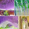 Blooming Bouquet Artificial Wisteria Flower Plant Wall Hanging Vine Wedding Garden Home Decor