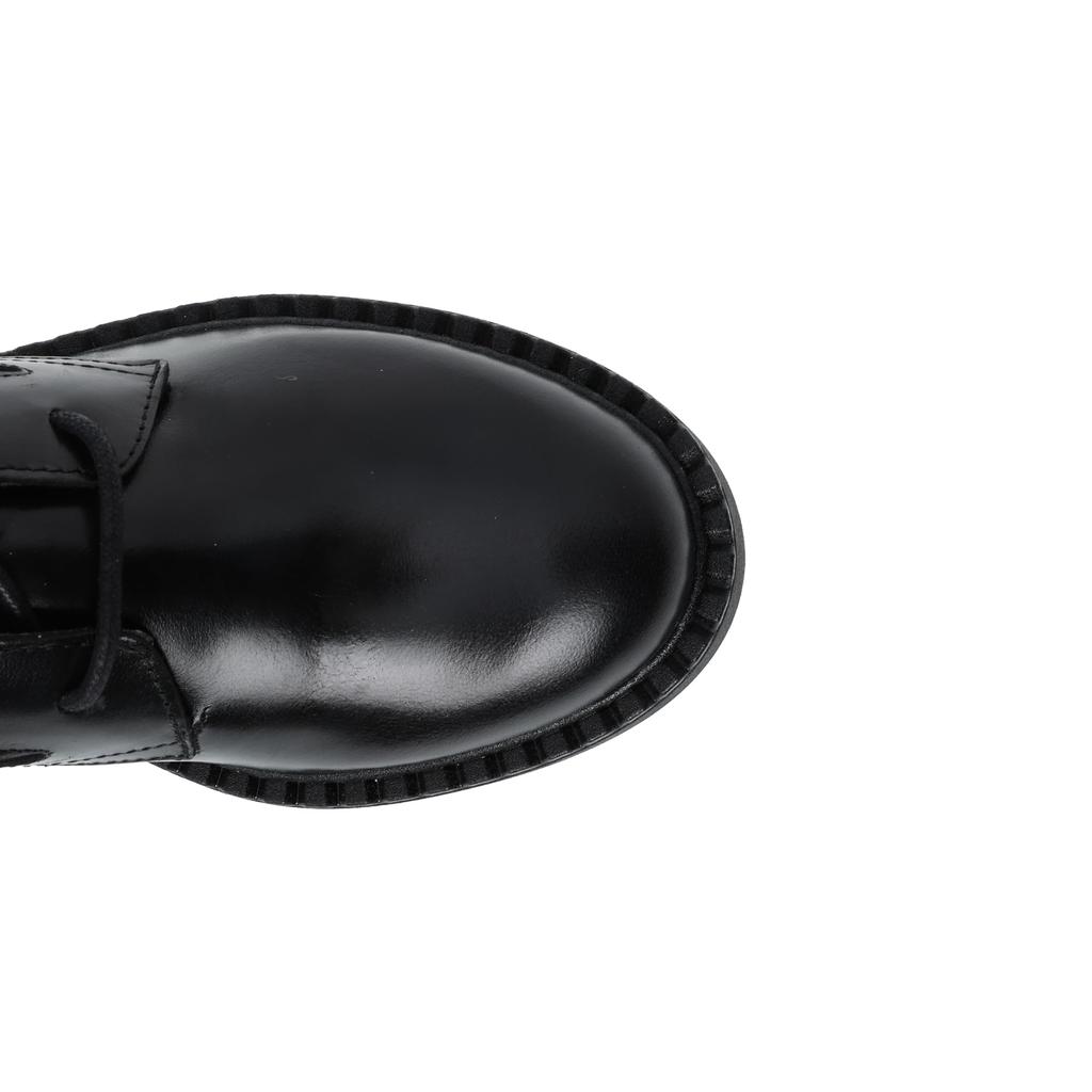Bontre Combat Black Boots, Lace-up Boots,
