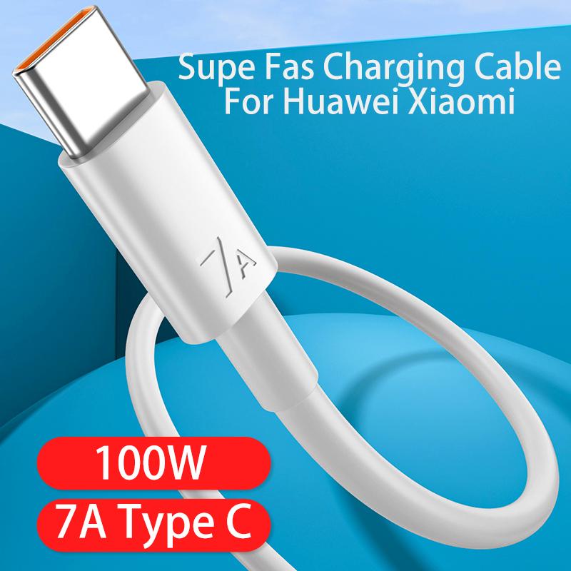100W 7A USB Type C Quick Charge Cable for Mate 60 Nova 9 10 Honor 80 Xiaomi 13 12 Redmi K60 POCO USB C Fast Charging Cord