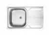 Single Bowl Steel Kitchen Sink 80x50 with Faucet and Apollo Trap