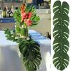 12pcs Artificial Tropical Palm Leave Hawaiian Luau Safari Jungle Party Decoration Summer Wedding Birthday Table Decor Fake Plant