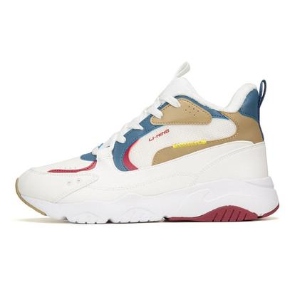 Кроссовки мужские спортивные повседневные с нескользящей подкладкой из флиса, износостойкие, теплые, средней высоты, облачно-белые AGLS209-1