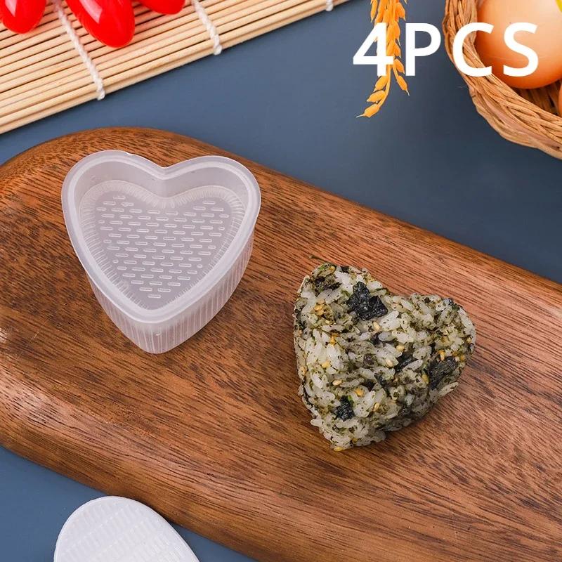4 шт. Форма для суши Прозрачная Треугольная Форма для приготовления суши Онигири Рисовый шарик Пресс для еды Набор для суши Кухонный Аксессуар для бенто