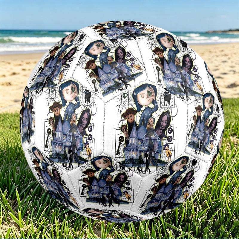 Coraline Print Size 5 Soccer Ball, PU Wear Resistant Football for Match Training and Daily Practice, Birthday Gift for Soccer Fans