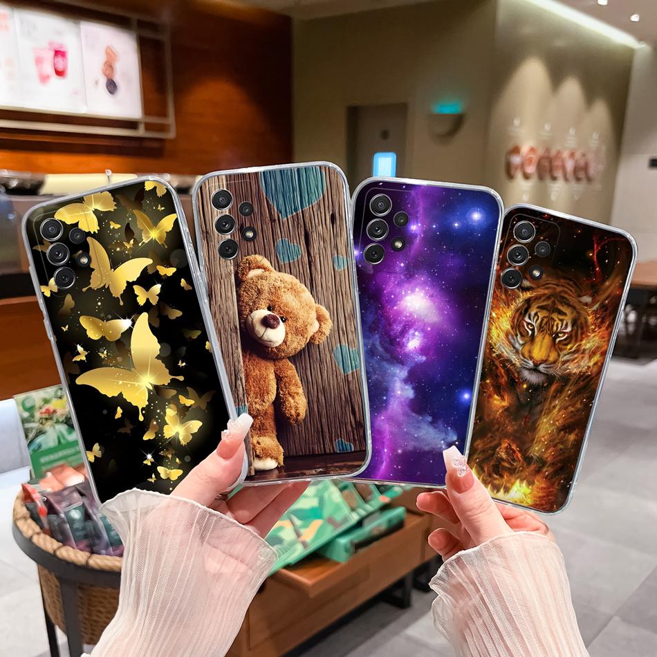 Чехол для Samsung Galaxy A72 A73 Простой чехол с рисунком цветка для Samsung A 72 A 73 Мягкий ТПУ Силиконовый Защита от падения Прозрачный корпус телефона