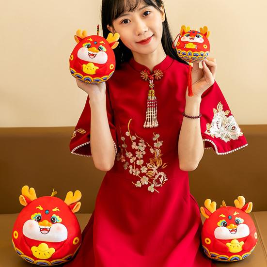 3D Chinese Dragon Hanging Decoration Golden Ingot 2024 Year of The Dragon New Year Cartoon Dragon Ornament Pendant Home Decor Spring Festival Gift