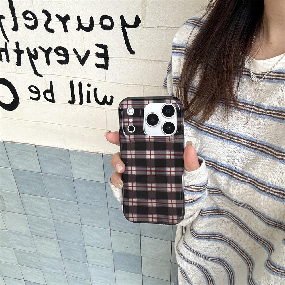Корейский INS стильный клетчатый чехол для телефона для iPhone 15 14 Pro Max 13 17 16 Pro Fundas силиконовый ударопрочный противоударный милый защитный чехол