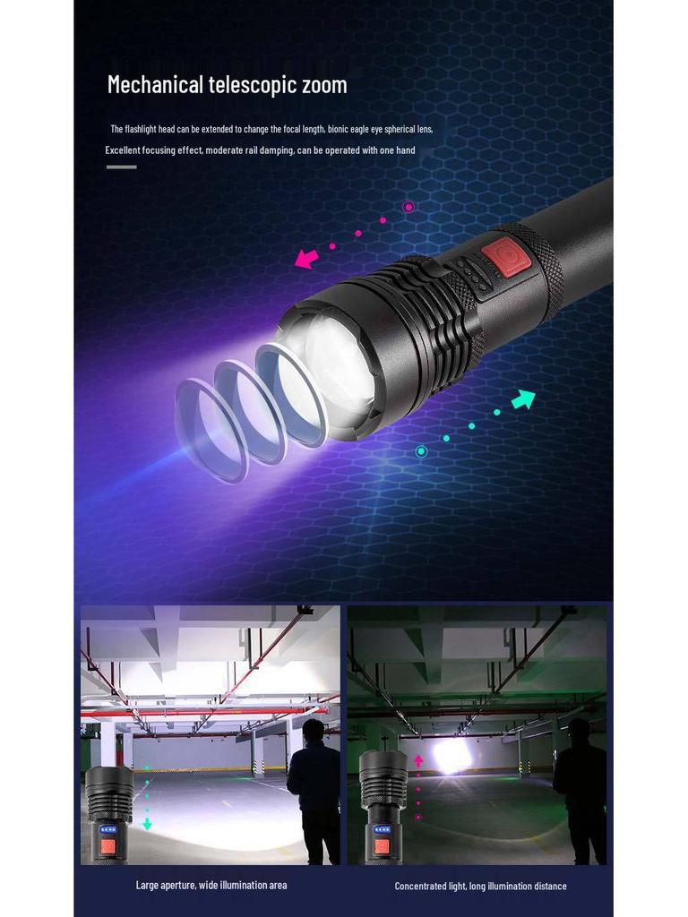 Rechargeable Aluminum Alloy LED P50 Outdoor Work Light with White Laser