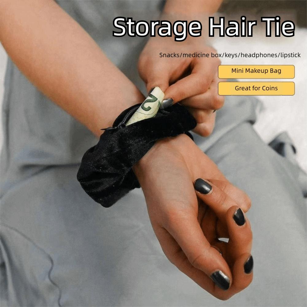 Secret Pocket Basic Hair Rope Safe Sight Secret Elastic Hair Bands Rubber Band Spring Summer