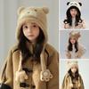 Winter Children Hat Cartoon Bear And Panda Shape Thick Plush Knit Ear Protection