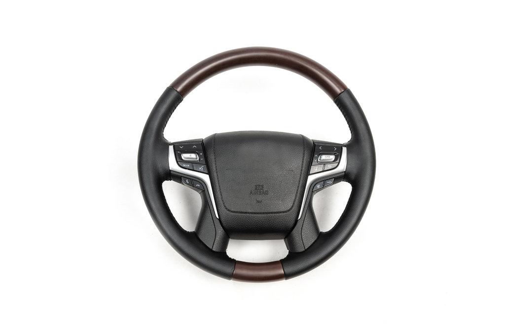 Руль в сборе (темное дерево) для Toyota Land Cruiser Prado 150