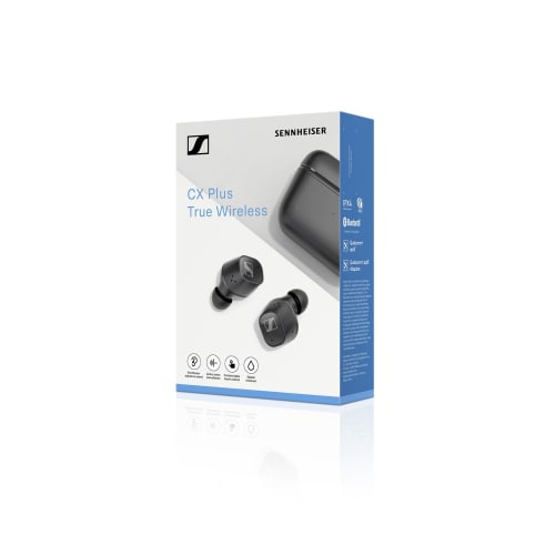 Sennheiser CX Plus True Wireless Bluetooth Earbuds, Black, with In-house Developed Drivers, Active Noise Cancellation, Independent Left and Right Cont