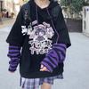 FiveFive Kawaii Hoodie Women Gamer Girl Black Hoodies Harajuku Anime Sweatshirt Women High Street Kpop Oversized Cute Pullovers Plus Size