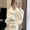 The New Cape Shawl Cheongsam Temperament Autumn and Winter Warm Jacket Plush