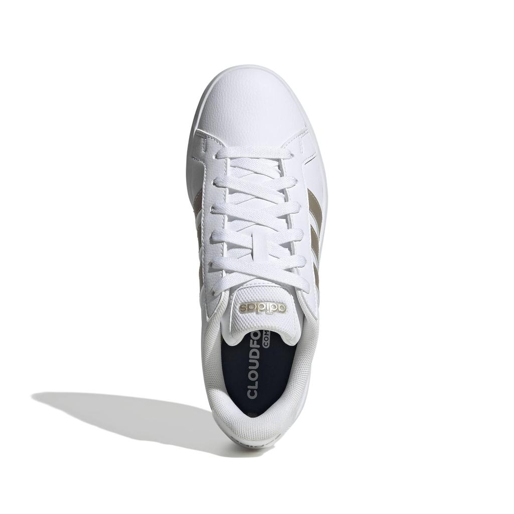 Adidas Grand Court Base OOS66 Footwear White Size cm 3.0 Women's Sneakers, White/Cyber Metallic/Footwear (HQ0094), 25.0