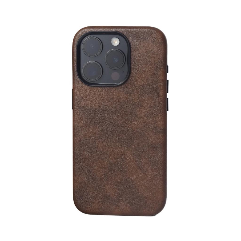 Подходит для iPhone16Promax Чехол из кожи Crazy Horse Apple 15 Ретро Магнитный 13 Чехол с защитой, приятный на ощупь