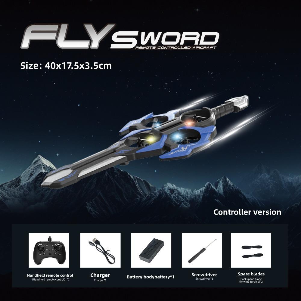Sword Flying RC Drone, Remote Control Flying Sword Toy for Boys Girls Magic Air Hovercraft Birthday Gift
