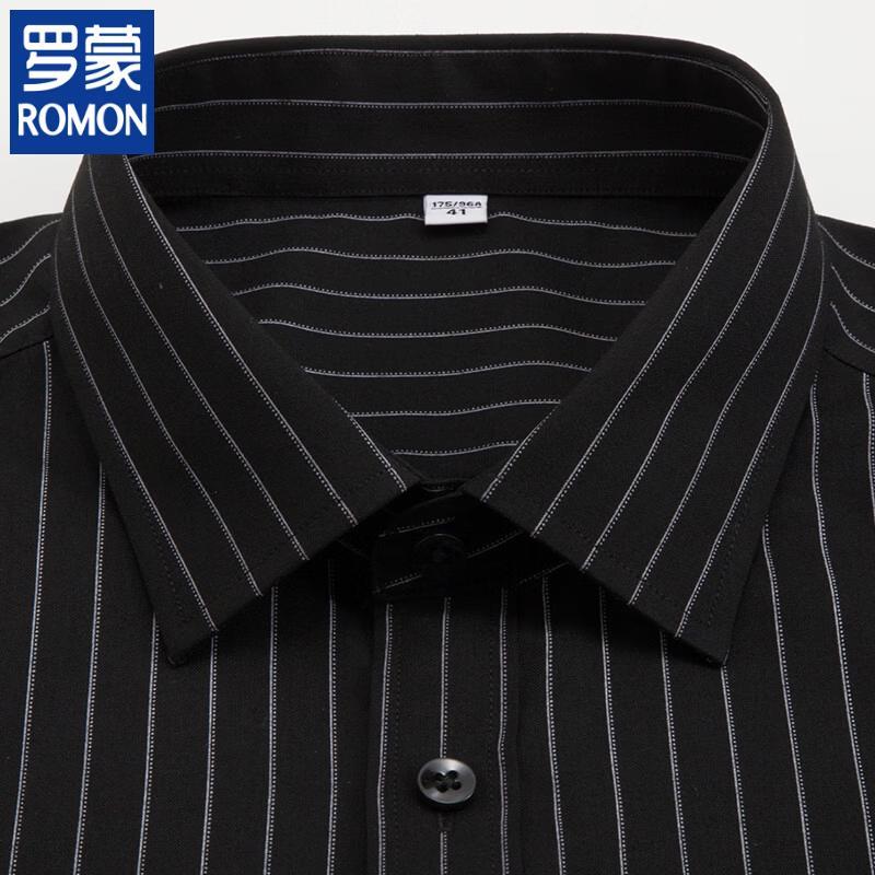 ROMON Men's Wrinkle-Resistant Casual Short Sleeve Shirt