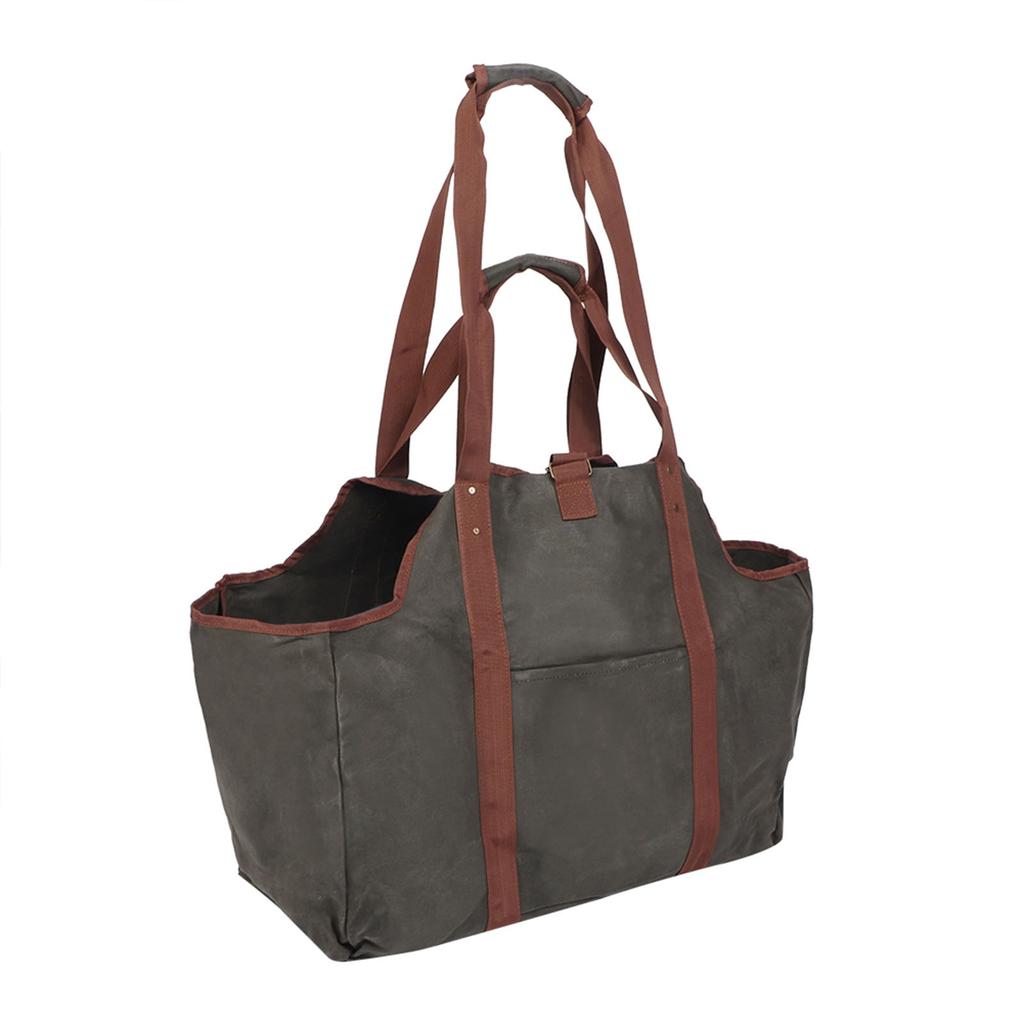 Большая утолщенная сумка для хранения дров, вощеная холщовая сумка для хранения дров