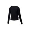 SAUCONY Solid Color Crew Neck Pullover Long Sleeve T-Shirt Women Tops Black SC1230005DY-BK01