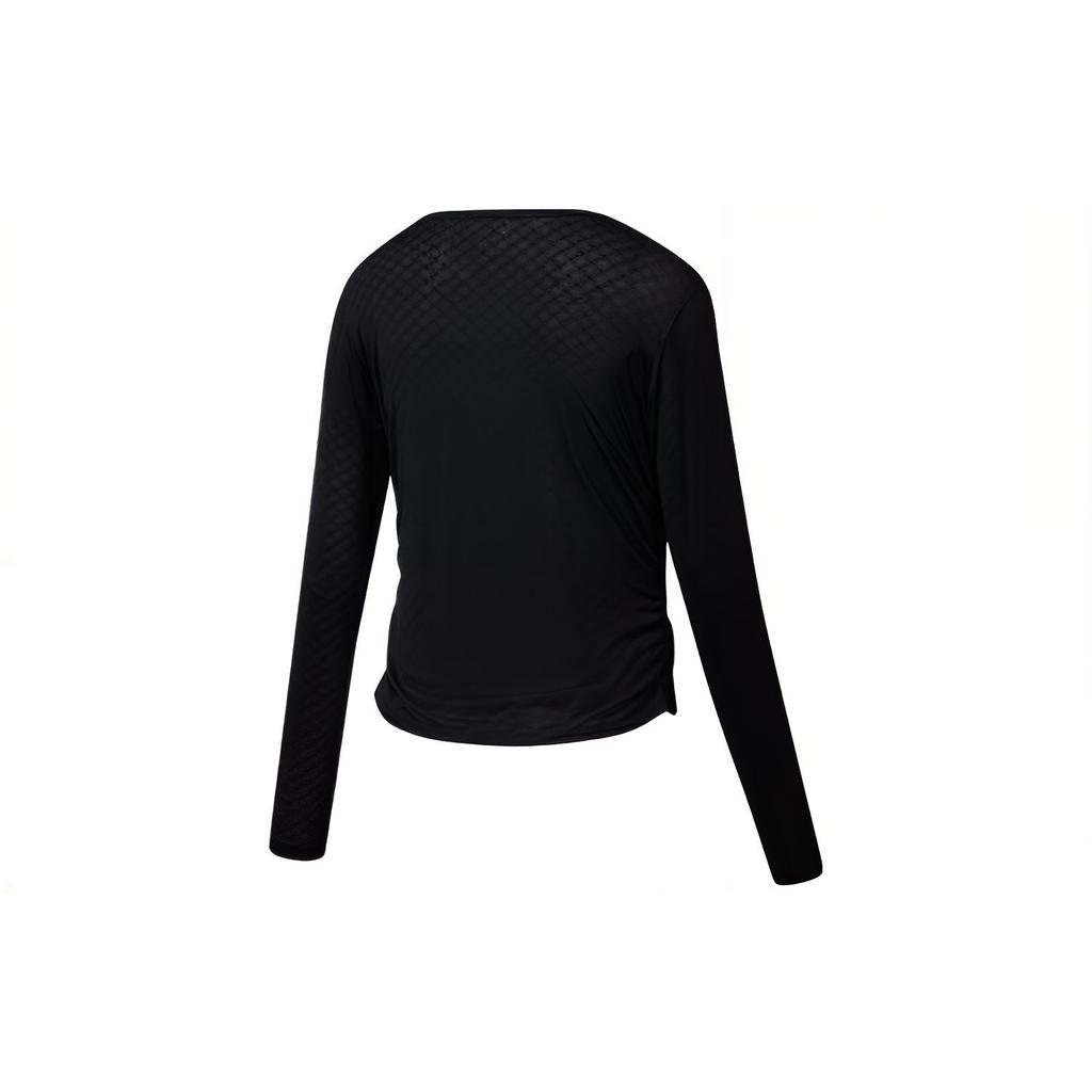 SAUCONY Solid Color Crew Neck Pullover Long Sleeve T-Shirt Women Tops Black SC1230005DY-BK01