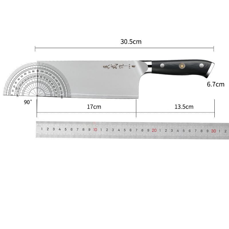 6.7 Inch Nakiri Knife SLD High Carbon Steel Sanmai-gawari Blade Cutlery Slicing Cleaver Professional Kitchen Knife G10 Handle