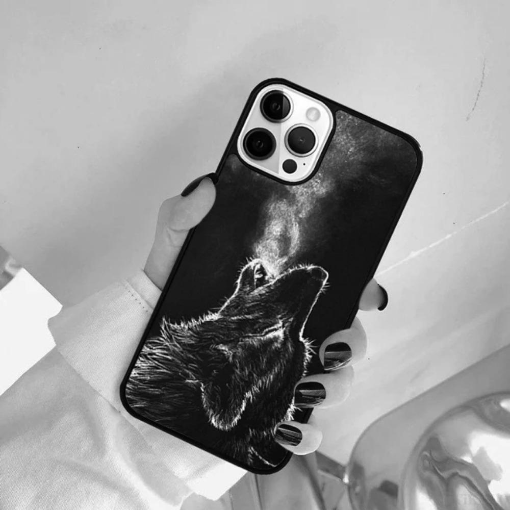 Animal The Wolf Howl Phone Case Cover For iPhone 16 15 14 SE 2020 XR XS 11 12 13 Mini Pro MAX Plus