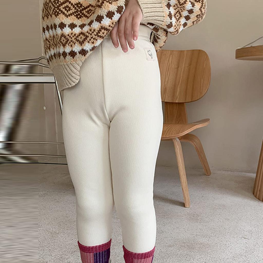 Girls' Fashionable High-Stretch Fleece-Lined Tights Winter Children's Versatile Thickened Thermal Leggings Baby Stylish Casual Trousers