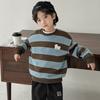 Весна и осень Мальчики Новый Красивый Длинный Рукав Полосатый Свитшот