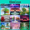 Full Diamond Tree Round Painting Landscape Craft Kit Diamond Embroidery Mosaic Forchildren Adults Handmade Wall Art