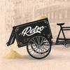 Retro Designs Metal Tricycle Model Three Wheeled Flatbed Truck Ornament for Bedroom and Office Bookcase Display Decors