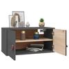 Wall Cabinets 2 pcs Grey 60 x 30 x 30 cm Solid Pine Wood