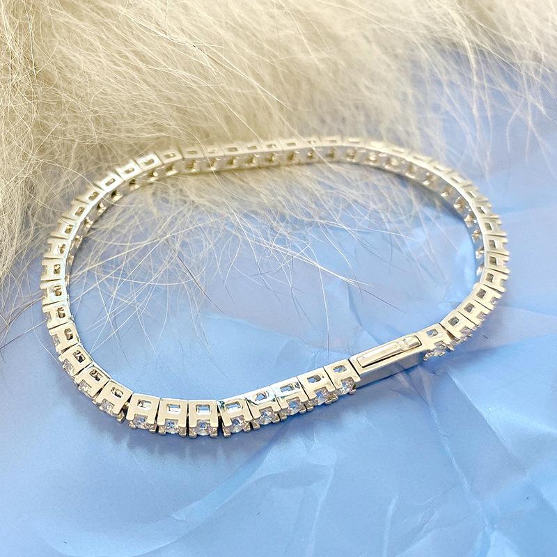 Браслет для женщин Ins Niche Design, оригинальная корейская версия, один ряд бриллиантов, простой женский супер-вспышка, полная бриллиантов, персональный подарок