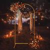 Metal Arch Backdrop Stand 4ft/5ft/6ft/6.6ft Gold Wedding Arch Stand Frame Flower Balloon Photography Arched Frame for Ceremony Birthday Party Baby