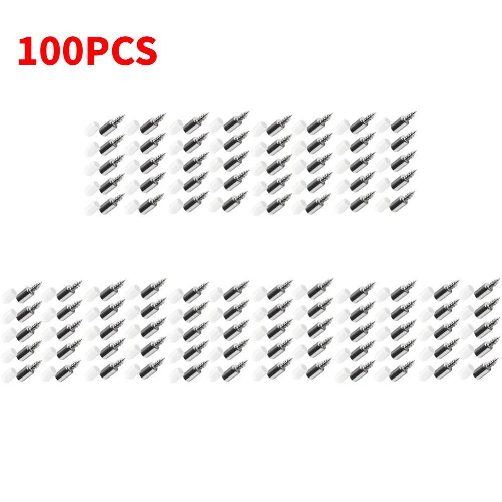 100 шт. саморезы со встроенными винтами, держатель пластины, винты для полки, колышки с нескользящей крышкой, опора для полки шкафа, фиксированные штифты кронштейна