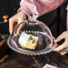 Стеклянный поднос для торта с крышкой Тарелка для хлеба Десертная тарелка Подносы для демонстрации димсамов Стеклянный поднос Форма для торта Подставка для торта Масленка Миска
