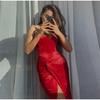 Sexy Velvet Dress Women 2025 Strapless Lace Up Slim Front Split Hip Package Dresses Female Spring Summer Fashion Elegant Lady Dresses