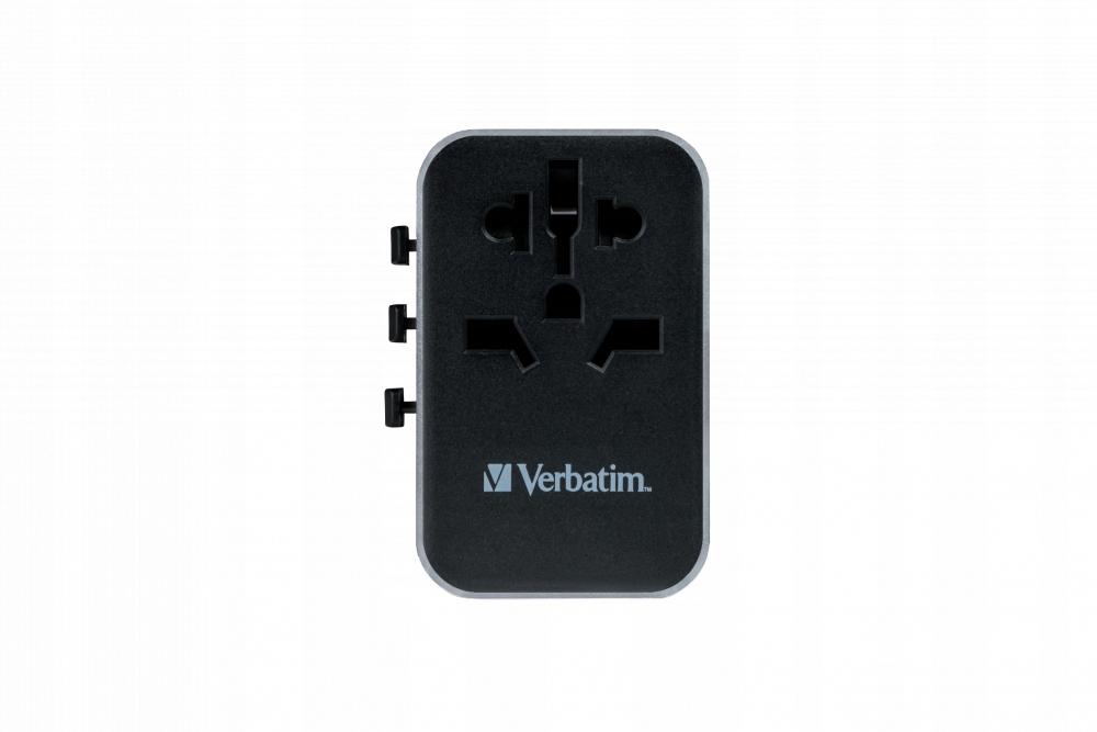 Verbatim UTA-04 Global Travel Adapter 1xUSB-C PD 61W QC 18W, 1xUSB-C 12W, 3xUSB-A 12W