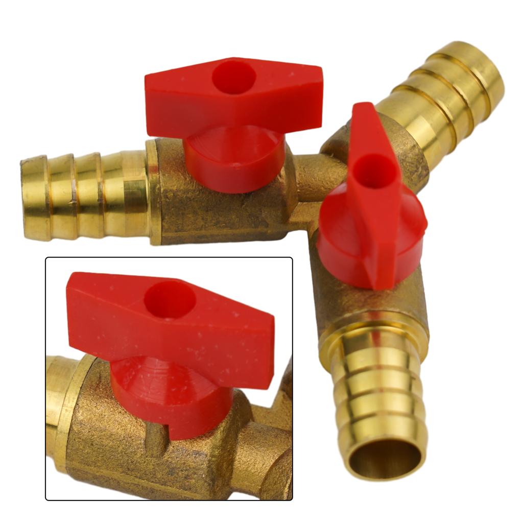 12mm Brass 3 Way Ball Valve Shut Off Valve for Hose Use in For Fuel Air Water Gas Pipe and Aquarium Connection Systems