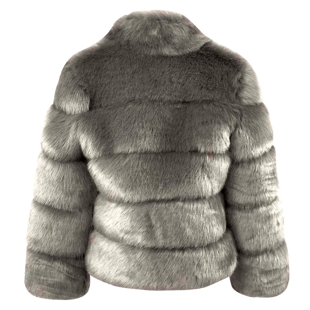 Women Fashion Luxury Faux  Coat Stand  Winter Warm Overcoat