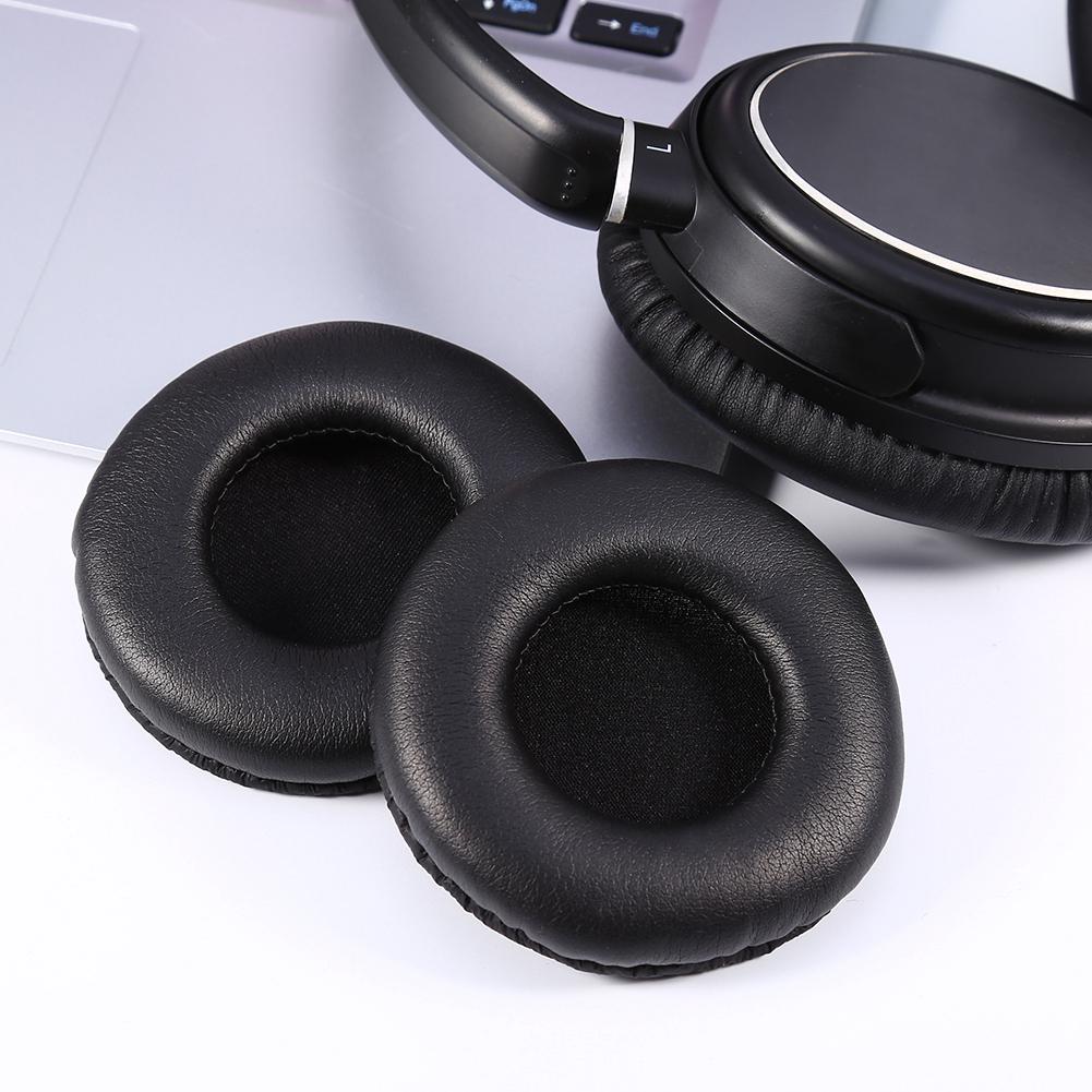 Soft Replacement Ear Pads Cushion PU Leather Soft Foam For Headset Headphone Black