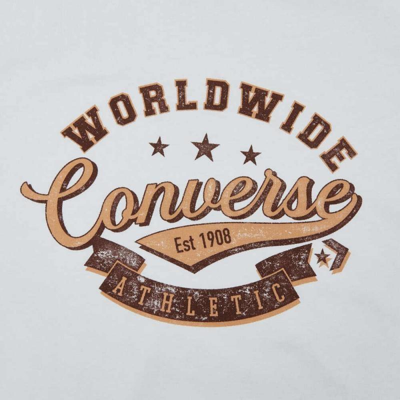 Converse T Shirts Women's White Crew Neck Moderate WCH710-001