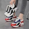 Women's Wedge Heel Platform Sneakers White Mesh Breathable Air Cushion Casual Walking Shoes Inner Heightening