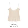 Kaslead New Women Clothes Western Style Rib V-neck Sling Casual Knitted Top 0014018 052
