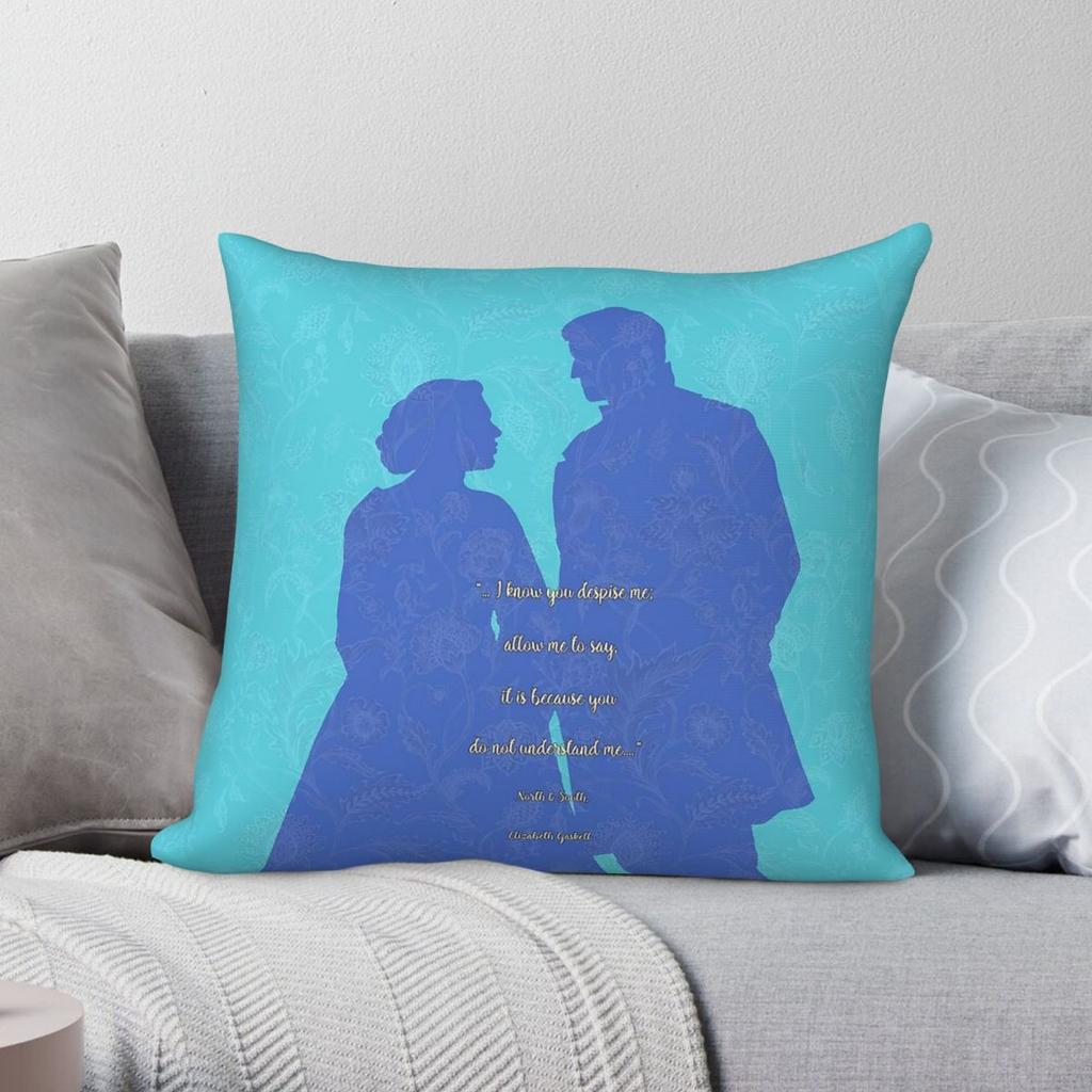 North And South Quote Square Pillowcase Polyester Linen Velvet Pattern Zip Decor Sofa Seater Cushion Cover