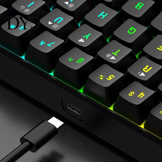 PC Клавиатура Проводная Механическая Игровая RGB Подсветка Дизайн 61 Клавиша Компактная Легкая Компьютерная Офисная