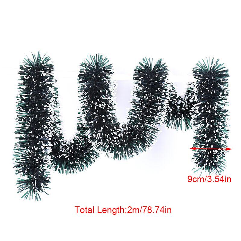 2 м Рождественская лента гирлянда Рождественская елка подвесные украшения венок мишура полоски с шаром свадебные принадлежности новогодний декор